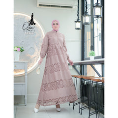 GAMIS OZIAS BROKAT JASMINE 09966 LD 105 I Gamis Cantik Wanita I Gamis Santai