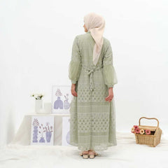 GAMIS OZIAS BROKAT BALIYA 09927 LD 105CM I Gamis Busui Friendly l Fashion Muslimah Panjang Santai