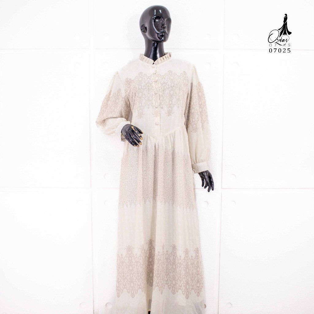 GAMIS OZIAS BABYDOLL CERUTY 07025 LD 105 I Gamis Kondangan Fashion I Gamis Wanita Muslimah Fit Motif Nyaman