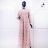 GAMIS OZIAS BROKAT LAURA 09545 LD 105 I Gamis Super Adem Simpel I Gamis Umroh Busui Friendly Nyaman Motif