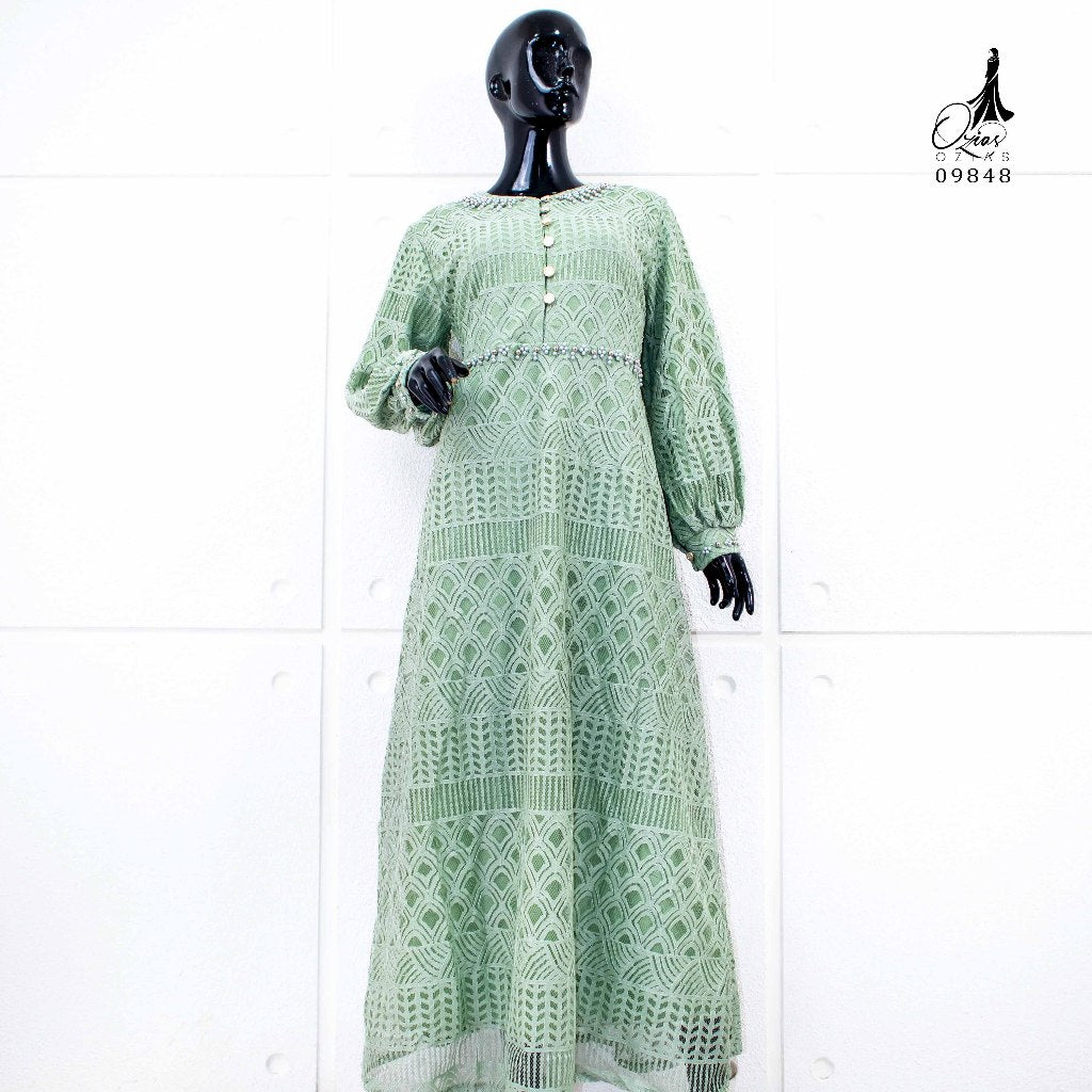GAMIS OZIAS BROKAT BALIYA 09848 LD 105 I Gamis Busui I Fashion Muslimah Santai Nyaman