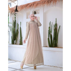 GAMIS OZIAS BROKAT BLOSSOM 09993 LD 105 I Gamis Kondangan Cantik I Gamis Wisuda Remaja Panjang Santai