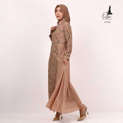 GAMIS OZIAS CERUTY POLOS 03941 LD 105 I Gamis Pesta Mewah I Dress Muslimah Nyaman Panjang
