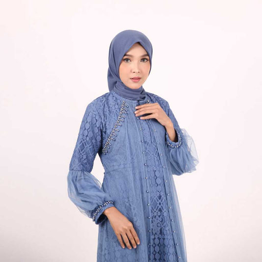GAMIS OZIAS BROKAT FIMELA 09921 LD 105 & LD 120 I Gamis Mewah Pesta I Fashion Muslim Busui Friendly Fit Motif Nyaman Wanita Dress Panjang Santai Garis