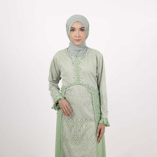 GAMIS OZIAS BROKAT FLORANCE 09888 LD 105 I Gaun Pesta Muslimah I Fahion Dewasa Muslim Busui Friendly Nyaman Panjang