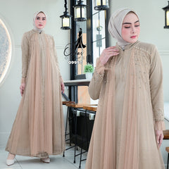 GAMIS OZIAS BROKAT BLOSSOM 09997 LD 105 I Gamis Kondangan Wanita I Gamis Wisuda Remaja