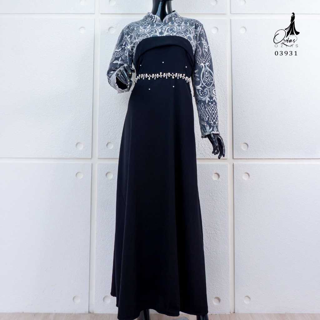 GAMIS OZIAS JETBLACK 03931 LD 105 I Gaun Remaja Muslimah I Fashion Muslim Nyaman Panjang Dress Santai