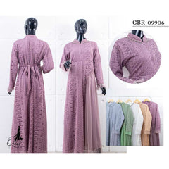 GAMIS OZIAS BROKAT KAGURA PREMIUM 09906 LD 105 I Gamis Muslimah Busui Friendly I Gamis Pesta Cantik Nyaman Panjang