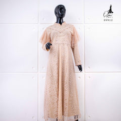 GAMIS OZIKO BROKAT IORA CEILO 09912 LD 105 I Gamis Pesta Mewah I Gamis Wisuda Import Muslim Nyaman
