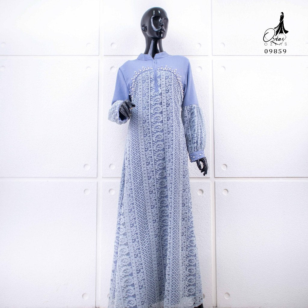 GAMIS OZIAS BROKAT KAGURA 09859 LD 105CM I Gamis Remaja Ngaji I Gamis Busui Friendly Muslim Panjang