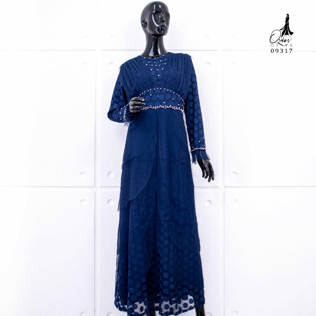 GAMIS OZIAS BROKAT POLKA 09317 LD 105 I Gamis Kondangan Premium I Fashion Muslimah Dress