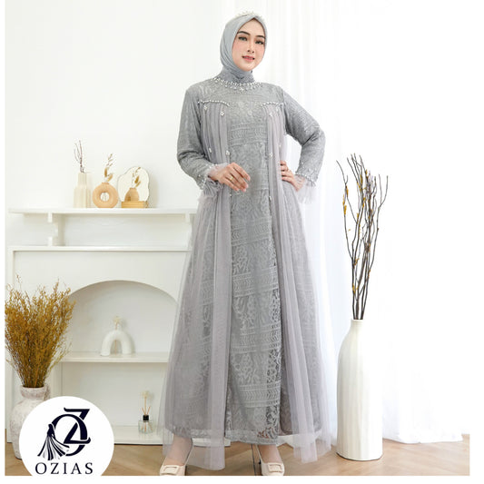 GAMIS OZIAS BROKAT IMPORT PREMIUM 09729 LD 105 I Gamis Muslimah Pesta I Dress Home
