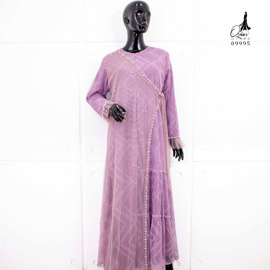 GAMIS OZIAS BROKAT 09995 LD 105 I Gamis Kondangan Remaja I Gamis Pesta Remaja Muslim Nyaman