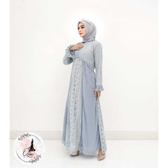 GAMIS OZIAS BROKAT KAGURA 09887 LD 105 I Gamis Remaja simpel I Gamis Elegant Busui Friendly Muslim Nyaman