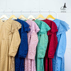GAMIS OZIAS BROKAT GARDEN LACE 09836 LD 105CM I Gamis Simpel Wisuda I Gamis Lebaran Busui Friendly Muslim Nyaman