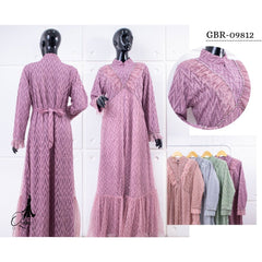 GAMIS OZIAS BROKAT ZIGZAG 09812 LD 105 I Gamis Pesta Muslimah I Fashion Muslim Busui Friendly Nyaman Panjang