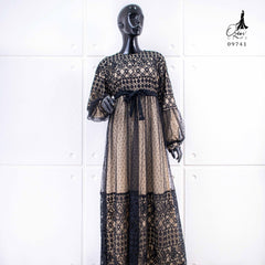 GAMIS OZIAS BROKAT FIMELA 09741 LD 105 & LD 120 I Gamis Tangan Balon I Gamis Kondangan Busui Friendly Nyaman Panjang Dress