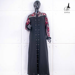 GAMIS OZIAS TILE BORDIR COMBI CERUTY 03956 LD 105CM I Gamis Abaya Muslimah I Fashion Muslimah Busui Friendly Nyaman