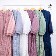 GAMIS OZIAS BROKAT KAGURA 09856 LD 105 & 120 I Gamis Kondangan Cantik I Gamis Pesta Nyaman Panjang Muslim Santai