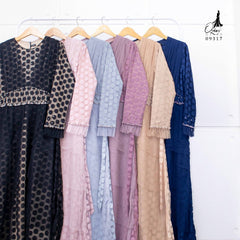 GAMIS OZIAS BROKAT POLKA 09317 LD 105 I Gamis Kondangan Premium I Fashion Muslimah Dress