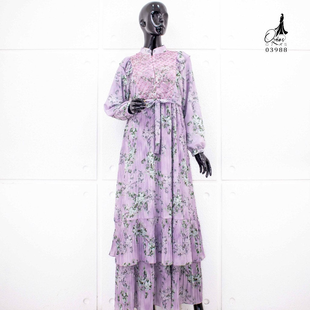 GAMIS OZIAS CERUTY SAKURA 03988 LD 105 I Gamis Fashion Busui I Gamis Kondangan Wanita Muslim Nyaman