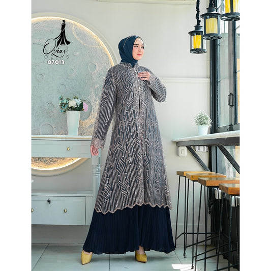 GAMIS OZIAS TILE ROMPI 07013 LD 105 I Gamis Kondangan Cantik I Gamis Fashion Lamaran Nyaman Panjang