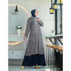 GAMIS OZIAS TILE ROMPI 07013 LD 105 I Gamis Kondangan Cantik I Gamis Fashion Lamaran Nyaman Panjang