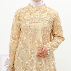 GAMIS OZIAS TILE BORDIR TWOTONE 03954 LD 105 I Gamis Pesta Mewah I Fashion Muslimah Dewasa Nyaman Fit