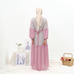 GAMIS OZIAS CERUTY BORDIR 03924 LD 105 I Gamis Simpel Pesta I Gamis Wanita Muslimah Nyaman Panjang