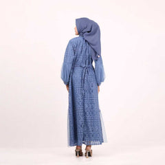 GAMIS OZIAS BROKAT FIMELA 09921 LD 105 & LD 120 I Gamis Mewah Pesta I Fashion Muslim Busui Friendly Fit Motif Nyaman Wanita Dress Panjang Santai Garis