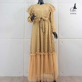 GAMIS OZIAS BROKAT GARDEN LACE 09836 LD 105CM I Gamis Simpel Wisuda I Gamis Lebaran Busui Friendly Muslim Nyaman