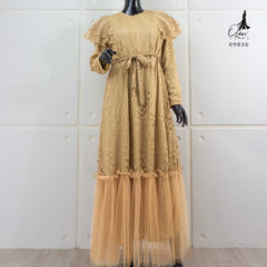 GAMIS OZIAS BROKAT GARDEN LACE 09836 LD 105CM I Gamis Simpel Wisuda I Gamis Lebaran Busui Friendly Muslim Nyaman