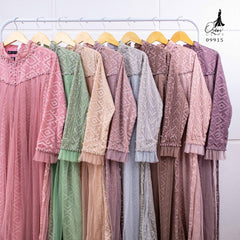 GAMIS OZIKO BROKAT IORA CEILO 09915 LD 105 dan LD 120 I Gamis Mewah Wisuda I Fashion Wanita Muslimah Nyaman Panjang Dress