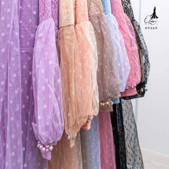 GAMIS OZIAS BROKAT 09369 LD 105 I Gamis Tangan Balon I Gamis Formal Nyaman Panjang Mewah