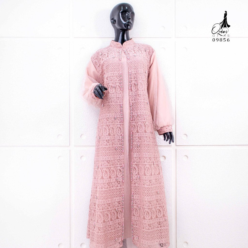 GAMIS OZIAS BROKAT KAGURA 09856 LD 105 & 120 I Gamis Kondangan Cantik I Gamis Pesta Nyaman Panjang Muslim Santai