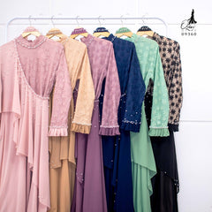 GAMIS OZIAS BROKAT IMPORT 09360 LD 105 I Gamis Rompi 1 in 10 I Gamis Fashion Muslimah Nyaman Panjang