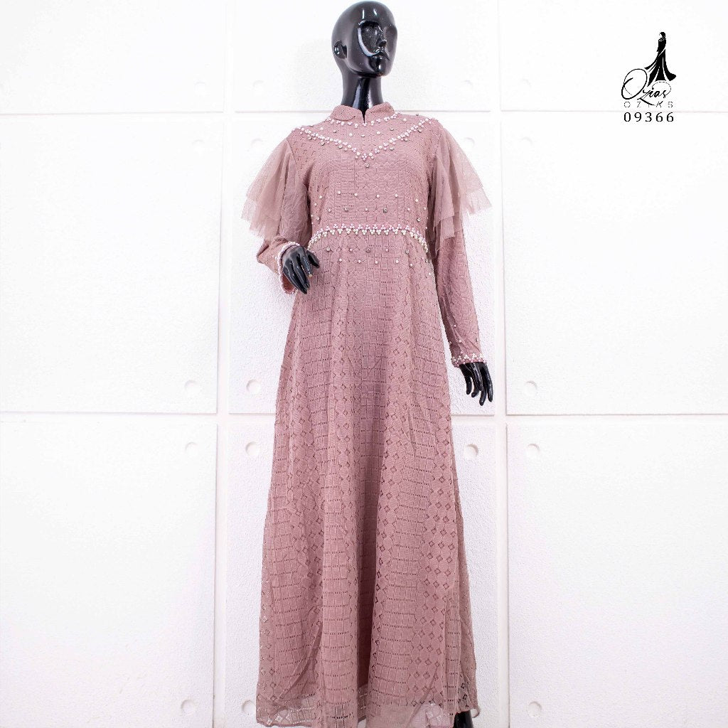 GAMIS OZIAS BROKAT PREMIUM 09366 LD 105 I Gamis Fashion Simpel I Gamis Lebaran Remaja Nyaman
