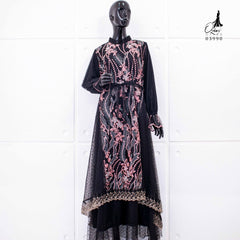 GAMIS OZIAS TILE BORDIR PREMIUM 03990 LD 105 I Gamis Rompi Wanita I Gamis Wisuda Muslimah  Motif Nyaman