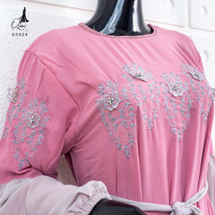 GAMIS OZIAS CERUTY BORDIR 03924 LD 105 I Gamis Simpel Pesta I Gamis Wanita Muslimah Nyaman Panjang