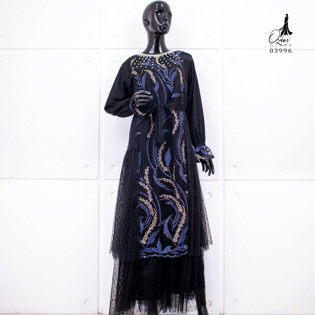 GAMIS OZIAS TILE IMPORT 03996 LD 105 I Gamis Rompi Wisuda I Gamis Kondangan Cantik Muslim Nyaman