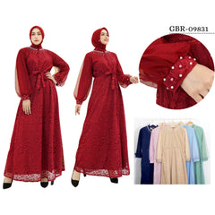 GAMIS OZIAS BROKAT GARDEN LACE 09831 LD 105 I Gamis Kondangan Busui Friendly I Gamis Pesta Simpel Nyaman Santai
