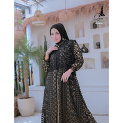 GAMIS OZIAS BROKAT FIMELA 09981 LD 105 I Gamis Fashion Muslimah I Busana Wisuda  Nyaman Panjang