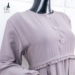 GAMIS OZIAS POLO LINEN 06435 LD 105CM I Gamis Simpel Adem I Gamis Fashion Muslim Arabian l Busui Friendly Nyaman Panjang