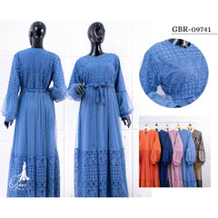 GAMIS OZIAS BROKAT FIMELA 09741 LD 105 & LD 120 I Gamis Tangan Balon I Gamis Kondangan Busui Friendly Nyaman Panjang Dress