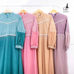 GAMIS OZIAS BROKAT COMBI SIFON 09599 LD 105  I Gamis Simpel Umroh Muslim Nyaman