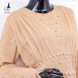 GAMIS OZIAS BROKAT POLKA 09468 LD 105 I Gamis Pesta Cantik I Gamis Muslimah Remaja Nyaman Panjang