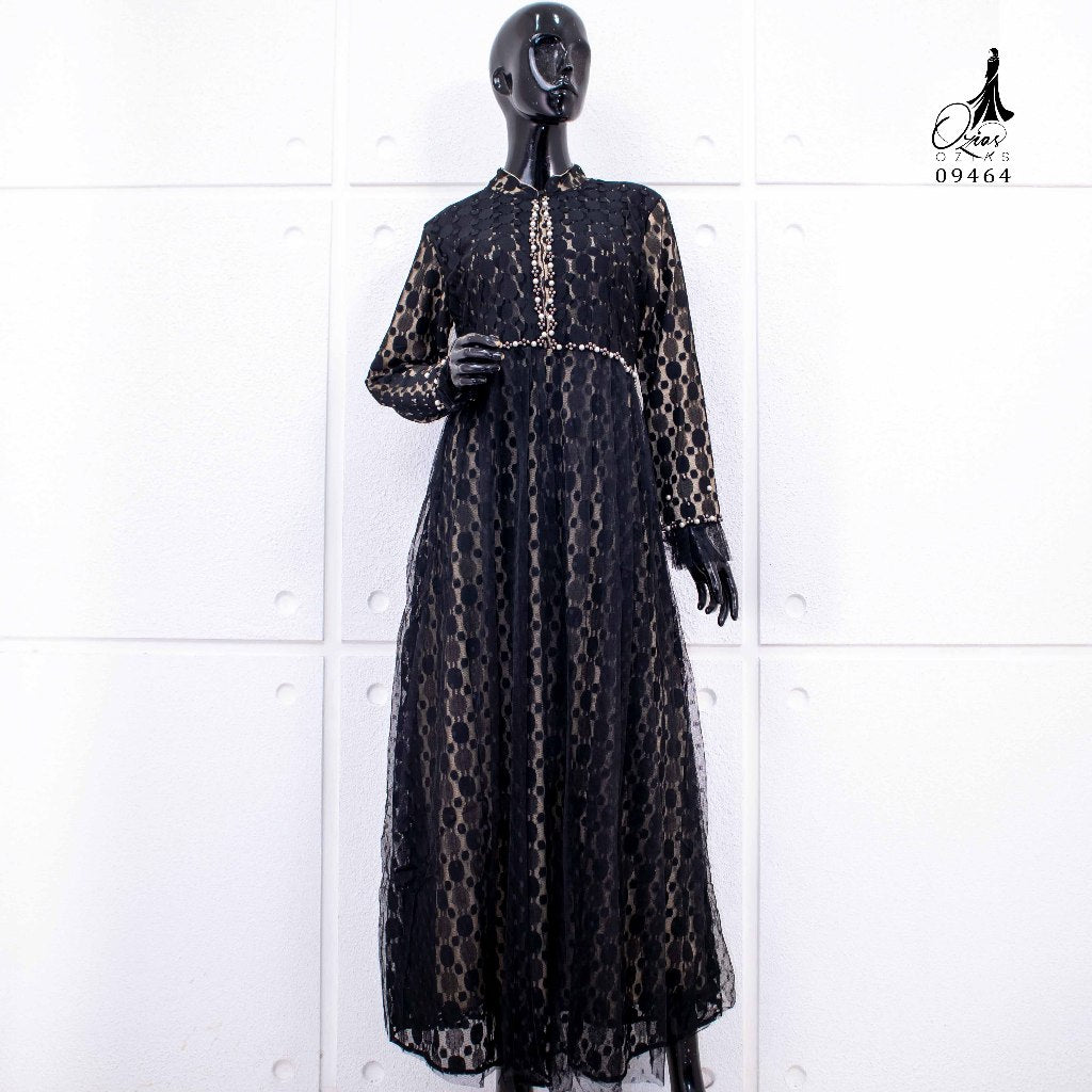 GAMIS OZIAS BROKAT IMPORT 09464 LD 105 I Gamis Fashion Muslimah I Gamis Busui Friendly Panjang Nyaman