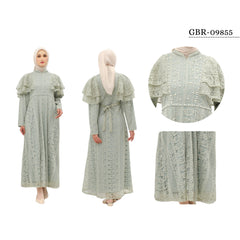 GAMIS OZIAS BROKAT KAGURA 09855 LD 105 I Gamis Kondangan Wanita I Gamis Fashion Casual