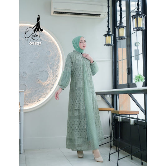 GAMIS OZIAS BROKAT BALIYA 09827 LD 105 I Gamis Pesta kondangan I Hijab Fashion Nyaman Panjang