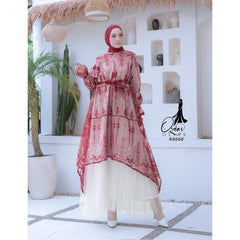 GAMIS OZIAS TILE 06443 LD 105 I Gamis Kondangan Cantik I Gamis Rompi Wanita
